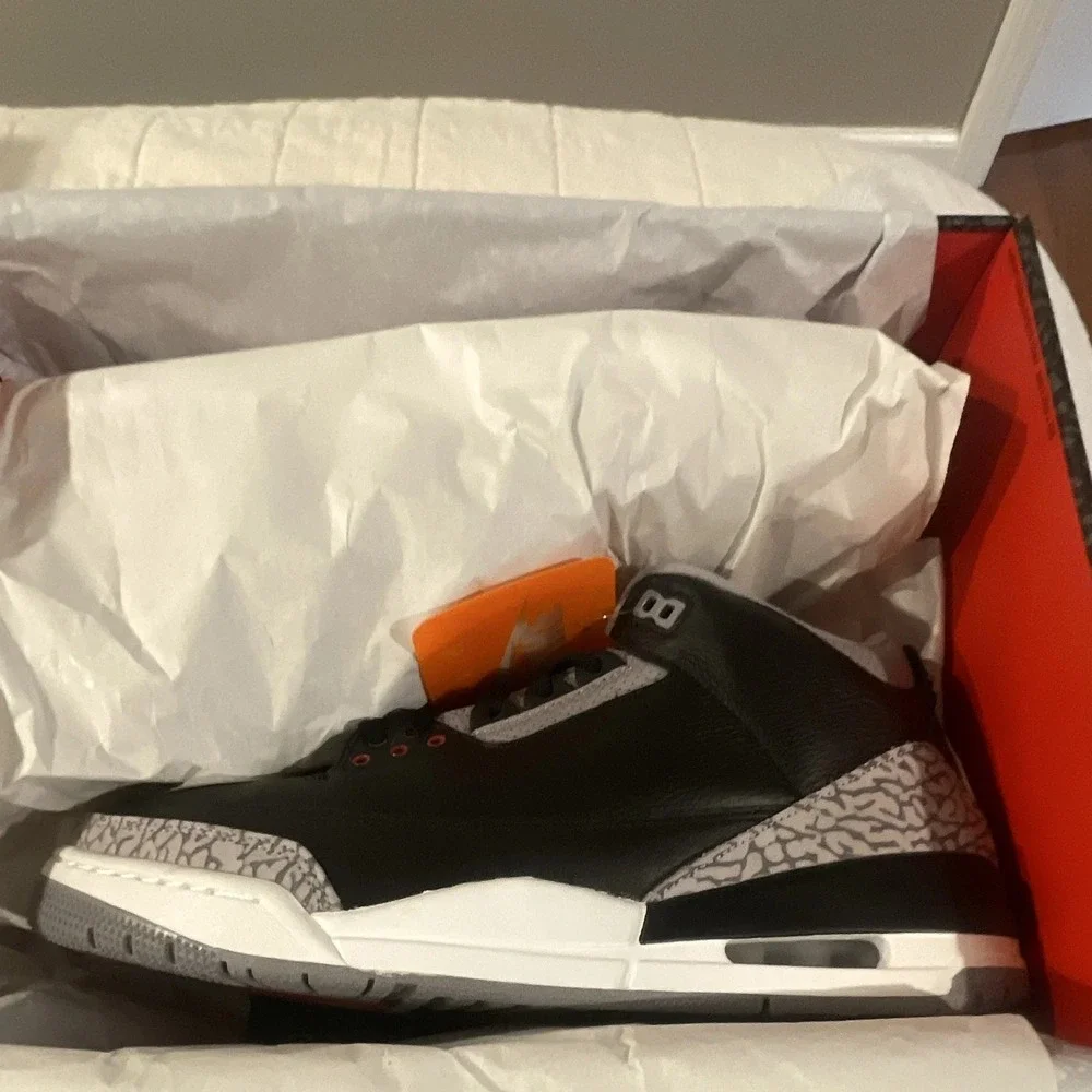 Nike Air Jordan 3 Men's 12 Black White Cement Grey Nike Retro DN3707 010 NEW